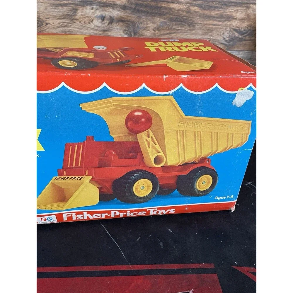 Vintage 1970’s Fisher Price Husky Helper Toy Dump Truck Bed Tilts 302